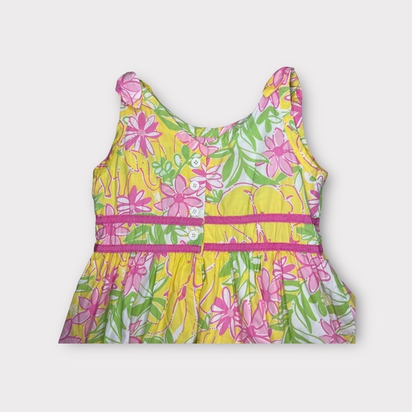 Lilly Pulitzer Sleeveless Yellow Floral Dress - Picture 6 of 6